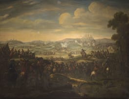 Attributed to Francesco Simonini; The Battle of Petrovaradin, a pair