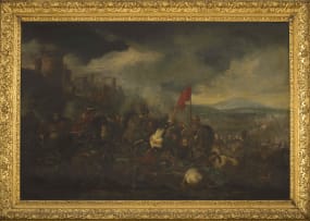Attributed to Jacques Courtois; Battle Scenes, a pair