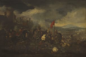 Attributed to Jacques Courtois; Battle Scenes, a pair