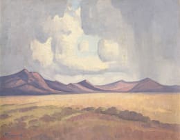 Jacob Hendrik Pierneef; Landscape with Mountains Beyond