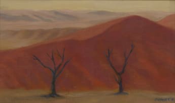 Maud Sumner; Red Dunes with Two Trees