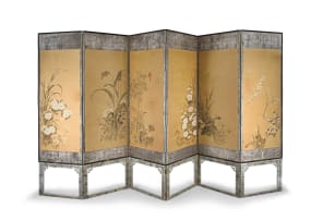 A Japanese six-panel screen, Meiji period, 1868-1912