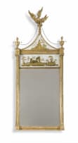 A Regency giltwood and églomisé overmantel mirror