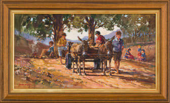 Andre de Beer; Boys with Donkey Cart