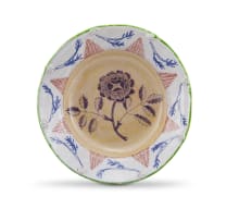 Hylton Nel; Dish with hand painted Flower and Flowerhead Prunts