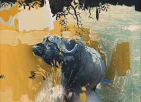 Keith Joubert; Old Bull under a Sausage Tree