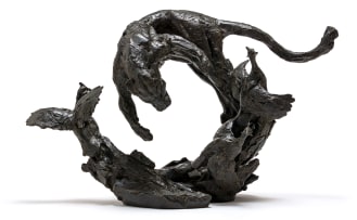 Dylan Lewis; Leopard and Guineafowl, maquette