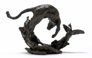 Dylan Lewis; Leopard and Guineafowl, maquette