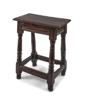 An oak joined stool, 18th century