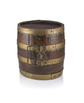 A brass-bound teak water barrel, possibly Cape, 19th century