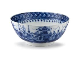 A Staffordshire blue and white bowl, late 18th century