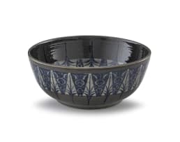 A blue and dark-grey glazed stoneware bowl, Hilda Ditchburn, 1960s
