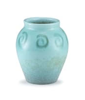 A Robin's egg blue-glazed earthenware vase, Hilda Ditchburn, 1939