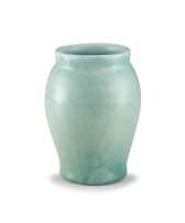 A Robin's egg blue-glazed earthenware vase, Hilda Ditchburn, 1939