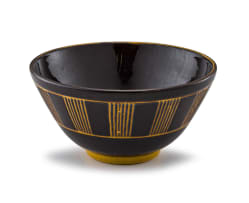A brown and sienna-glazed earthenware bowl, Hilda Ditchburn, 1952