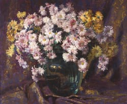 Frans Oerder; Daisies in a Glass Vase