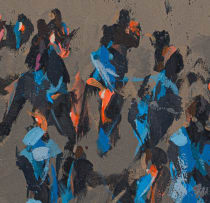 Asanda Dredunik Kupa; Composition with Blue and Orange Figures