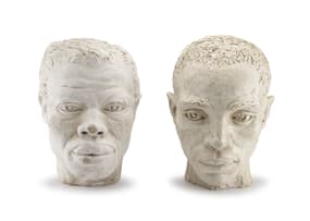A pair of Plaster of Paris busts of African subjects, Hilda Ditchburn, 1936