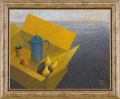 Susan Helm Davies; Pears and Coffee Pot in Box