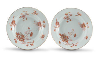 A pair of Chinese burnt orange bowls, Qing Dynasty, Qianlong period, 1735-1796