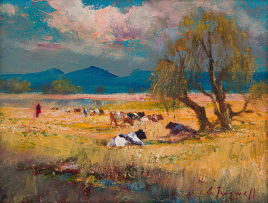 Christopher Tugwell; Landscape with Cattle in the Field