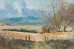 Errol Boyley; Landscape with Track through Farm Gate