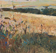 Errol Boyley; Landscape with Track through Farm Gate