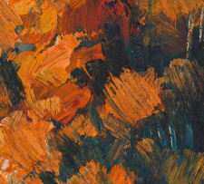 Mel Brigg; Vase of Orange Flowers