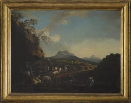Follower of Philipp Peter Roos (Rosa di Tivoli); Landscape with Animals and Shepherd