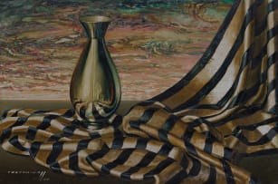 Vladimir Tretchikoff; Still Life with Vase and Cloth