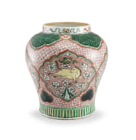 A Chinese famille-verte vase, Qing Dynasty, 19th century
