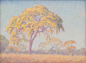Jacob Hendrik Pierneef; Bushveld Landscape with Wild Syringa Trees