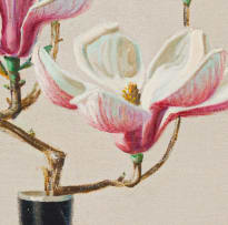 Vladimir Tretchikoff; Pink Magnolias in Black Vase