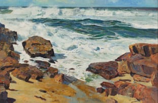 Errol Boyley; Seascape with Rocky Shore