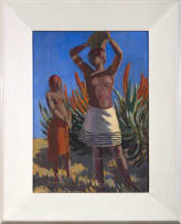 Alfred Neville Lewis; Two Figures and Aloes