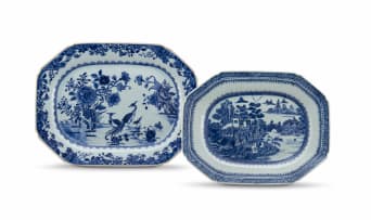 A Chinese blue and white export dish, Qing Dynasty, Qianlong period, 18th century