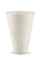 A white porcelain beaker vase, Siobhan O’Reagain (1956-), 1991-1992