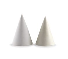 Two white bisque cones, Juliet Armstrong, 1990s