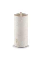 A white bisque tusk vase, Juliet Armstrong, 1980s