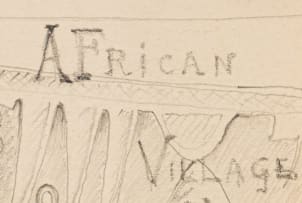 Alexis Preller; Design for Dust Jacket of 'African Village' by James Walton, sketch