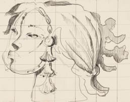 Alexis Preller; Profile of a Woman, sketch
