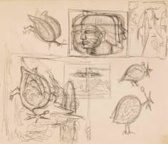 Alexis Preller; Young King and Guinea Fowl, sketches