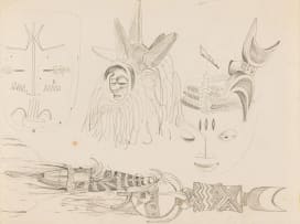 Alexis Preller; Yaka, Bwa and other African Masks, sketches