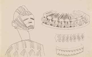 Alexis Preller; Yoruba Head and Patterns, sketches