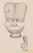 Alexis Preller; Bamenda Mask, Cameroon, sketches