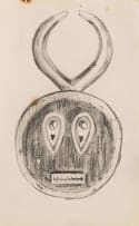 Alexis Preller; Baule Mask I, Ivory Coast, sketch