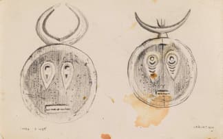 Alexis Preller; Baule Masks II, Ivory Coast, sketch