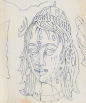 Alexis Preller; The Poet Prince, drawing for transfer to canvas