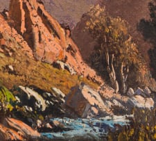Tinus de Jongh; Cape Mountain Landscape with River