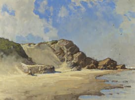 Walter Gilbert Wiles; Figures on a Beach